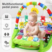 112933 3in1 킥 앤 플레이 피아노 체육관 헬스장 뮤지컬 매트 for Baby Tummy 시간 활동 센터 Hanging Rattles Gender Neutral