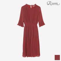 로엠 쉬폰 주름 원피스 7부 RMOW949RQ3