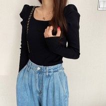 메이킹유 어깨퍼프 라운드넥 골지니트 11760엘모셔링니트