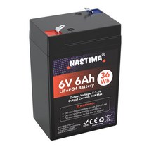NASTIMA인산철배터리 파워뱅크 비상등 랜턴 BMS 충전식 리튬 철 인산염 배터리 포함 아이용 6V 6ah 인산철배터리 차량 타기, 한개옵션0, 한개옵션0