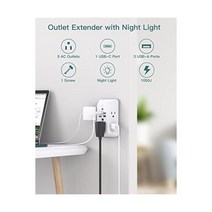 Addtam 서지 프로텍터 가정 사무실 학교 Addam 5Outlet Splitter 및 USB 포트 4개USB C 1개 벽 충전기 전원 스트립 ETL 목록 표시