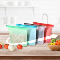 리빙나인 실리콘 지퍼백 1000ml, 블루