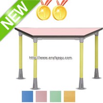 HS우레탄열린마름모 어린이집 유치원 책상 공부방 교실 수강용 테이블 유아 연결형, 블루, M형