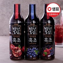 샘표 백년동안 프리미엄 흑초 900ml 1+1 골라담기, 04_산머루복분자1+블루베리1