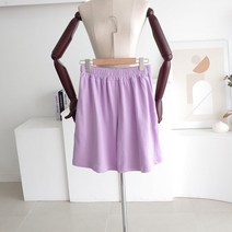 메이룸 워싱반바지 무지 파스텔 밴딩반바지
