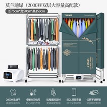가정용 소형 접이식 건조기(집들이 선물용 1인용 자취용 이동식 간편 의류 건조기 옷장), 6 접이식 2000W 다크 그린 + 원격 제어