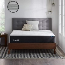 LUCID 30.5cm(12인치) 풀 매트리스 - 플러시 메모리 폼 매트리스 - 대나무 숯 폼 - 젤 주입 - 저자극성 폼 매트리스 - 박스 포함 - CertiPUR-US 인증, Plush, California King