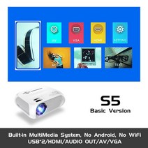 특별 행사 리얼 TV S5 풀 HD 1080p Led 프로젝터 4500 루멘 HDMI 호환 USB 휴대용 시네마 선물 포함, [01] Basic Verison, [04] 영국 플매트 카펫 러그