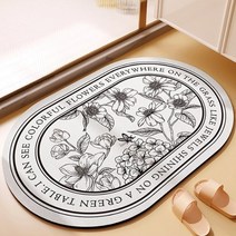 엔템 빨아쓰는 규조토 발매트 주방 씽크대 부엌 키친 발매트 욕실러그, 타원형_발매트