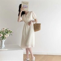 ANKRIC 린넨 원피스 여름 여성 롱 원피스 귀여움 쿨