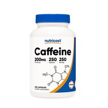 뉴트리코스트 네츄럴 카페인 200mg 250캡슐 1병 1서빙 200mg 250회분 Natural Caffeine [200 MG] [250 CAPS], 1개 x 1병