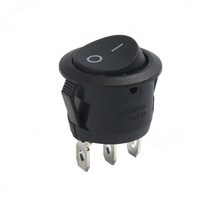 22mm 레드 블랙 화이트 ON/OFF 라운드 로커 토글 스위치 6A/250VAC 10A 125VAC 전원 캡 플라스틱 푸시 버튼 포함 1 개, 03 on-off 3pin black