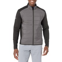 Callaway 캘러웨이 남성 베이직 긴소매 울트라소닉 퀼트 풀 지퍼 재킷 블랙, Black, XX-Large