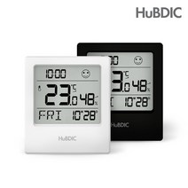 휴비딕 디지털 온습도계 HT-9 시계 아이콘표시 온도습도계, HT-9 블랙