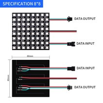 WS2812B LED 픽셀 아트 프로그래밍 가능 디스플레이 보드 RGB 풀 컬러 HD 패널 프로젝트 장식, 01 8x8leds 64pixels