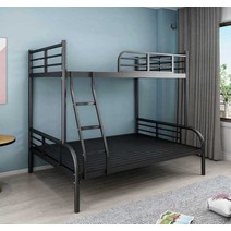 어른2층침대 캐주얼 디자인 이중 침대 떨어짐 방지, 흰색 상부 1.0m 하부 1.35m