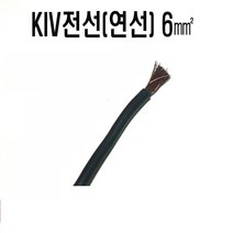 KIV전선(연선)6mm(검정색x1C) KIV전선(연선X1C)6mm(적색) 전선kiv6mm 연선KIV6mm 자동차DIY배선 자동차배선, KIV전선(연선)6.0mm(검정색)