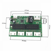 이더넷 스위치 모듈 용 5 포트 이더넷 스위치 보드 10/100MBPS 5 포트 PCBA 보드 OEM 마더 보드 ASIC MINER LAN HUB, 5-port pin1