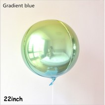 졸업식 장식 22 인치 4d 레인보우 그라데이션 컬러 풍선 생일 결혼식 축하 파티 디스코 포토부스 배경, [02] 2pcs, [05] Gradient blue