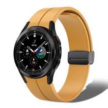 더조은셀러 갤럭시워치4 클래식 호환 시계줄 스트랩 밴드 버클 스포츠 46 44 42 40 mm, 머스타드