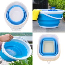 접이식바스켓 캠핑바구니 세차통 자동차세차버킷, 3L - 원형