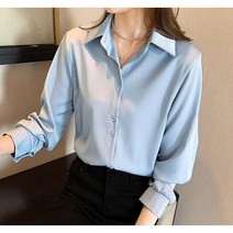 여성 봄 쉬폰 블라우스 정장 셔츠 화이트 소라색 하늘색 핑크블라우스 여성 남방 전도연의상