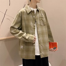가을체크멀티긴팔셔츠루즈핏코트G78P38