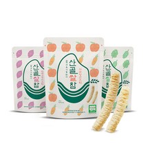 산골이유식 산골쌀참 사과당근 자색고구마 시금치 유기농 쌀과자 아기과자 유아간식, 사과당근스틱1봉