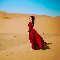 롱 원피스 레드 해변 비치 휴양지 사막 여왕