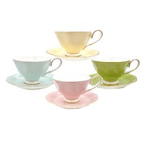 차모아 티로직 디어캐서린 컵소서 2인조 커피잔세트 4p(색상 택1), 스카이블루