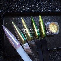 네일 글리터오로라 파우더 슈퍼 미러 글로스 크롬 피그먼트 머메이드 글리터 골드 네일아트 스무스 큰 입자, 한개옵션1, 02 GH02