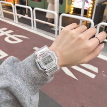 SPORTS 투명 클리어 전자 우레탄 손목 디지털 시계 1P