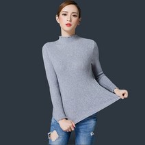 패션디바 여성용 가을 겨울 꼬불라인 베이직 슬림 니트티