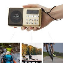 휴대용 포터블 USB 스테레오 낚시 등산 MP3 스피커 포켓 라디오, YX976 골드