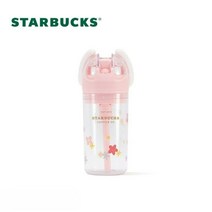 스타벅스 텀블러 머그컵 다기 세트 중국 스프링 필드 핑크 토끼 시리즈, 415ml 토끼 꽃 빨대 텀블러