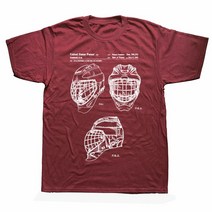 아이스하키 장비 용품 Funny Ice Hockey Goaltender Mask 특허 티셔츠 코튼 스트리트웨어 반팔 생일 선물, 06 CHESTNUT_05 XL