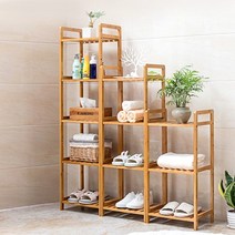 diy 사각 원목 수납 선반 목재 나무 벽 선반장, 5단대형