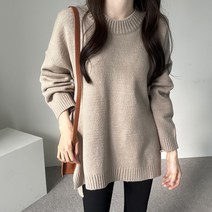 바이단미 MADE 여성용 스웨터 박스 언발 니트