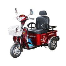 노인전동차 3륜전동차 세발오토바이 노인스쿠터 전기삼륜차 전자오토브레이크 삼륜오토바이 ARum-1350-1, 와인+레드