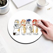 일본 재미있는 만화 고양이 책상 노트북 고무 마우스 매트 라운드 데스크 게이머 게임 키보드 PC 패드, 07 A2, 02 No LockEdge20x20cm