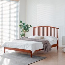 북유럽 원목 침대 프레임 슈퍼싱글 퀸 제주무료배송가구 FW9F, 월넛