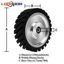 Loonpon-톱니 모양의 고무 접촉 휠 벨트 그라인더 150mm x 샌딩 연마, 02 7R8 12.7mm