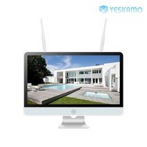 YESKAMO 예스카모 500만 화소 CCTV 무선 실내용 WiFi 돔 카메라, KR-NVR10808-15.6Cun-DZJ