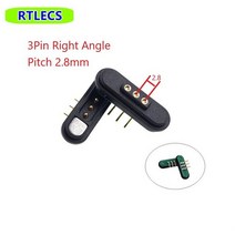 1 쌍 3A 자기 포고 핀 커넥터 2 3 4 5 6 7 8 9 위치 피치 2.2 MM 스프링로드 Pogopin 남성 여성 접촉 스트립, 10 3 Pin Right Angle