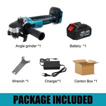 평면연마 충전용 핸드 그라인더 무선 미니 탁상무선 앵글 절단기 전동 공구 배터리 용, 협력사, B형 배터리 1개, 125mm