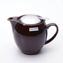 제로재팬 도자기 라운드 티포트 350ml 안티크브라운, 1개