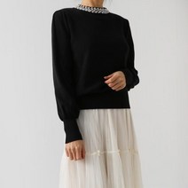 제이블랑 넥포인트 진주 텐셀 니트