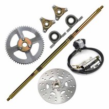 740mm go kart 리어 액슬 샤프트 어셈블리 휠 브레이크 키트 마스터 허브 디스크 로터 t8f chain sproket for mini kid atv quad drift t