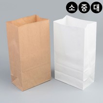 socean 무지 각대 도아리 봉투 종이 봉지 페이퍼백 옛날통닭봉투 도너츠 붕어빵 포장 도덧 호두과자 용기 레트로, 대 - 브라운