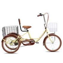 2023년 지오닉스 성인삼륜 자전거 나누미 20인치 성인세발 자전거 효도 선물, 실버